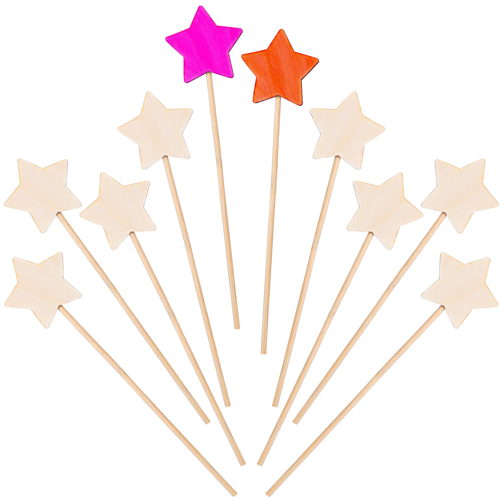 

10 Pcs Star Unpainted Diy Fairy Sticks for Kids Party Gifts Christmas Decorations Child Accessories