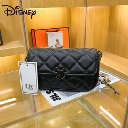 MINISO Cute Mickey Mouse Lock Long Section Leather 2023 Fashion New Women Luxury Brand Small Bag One Shoulder Messenger Bag