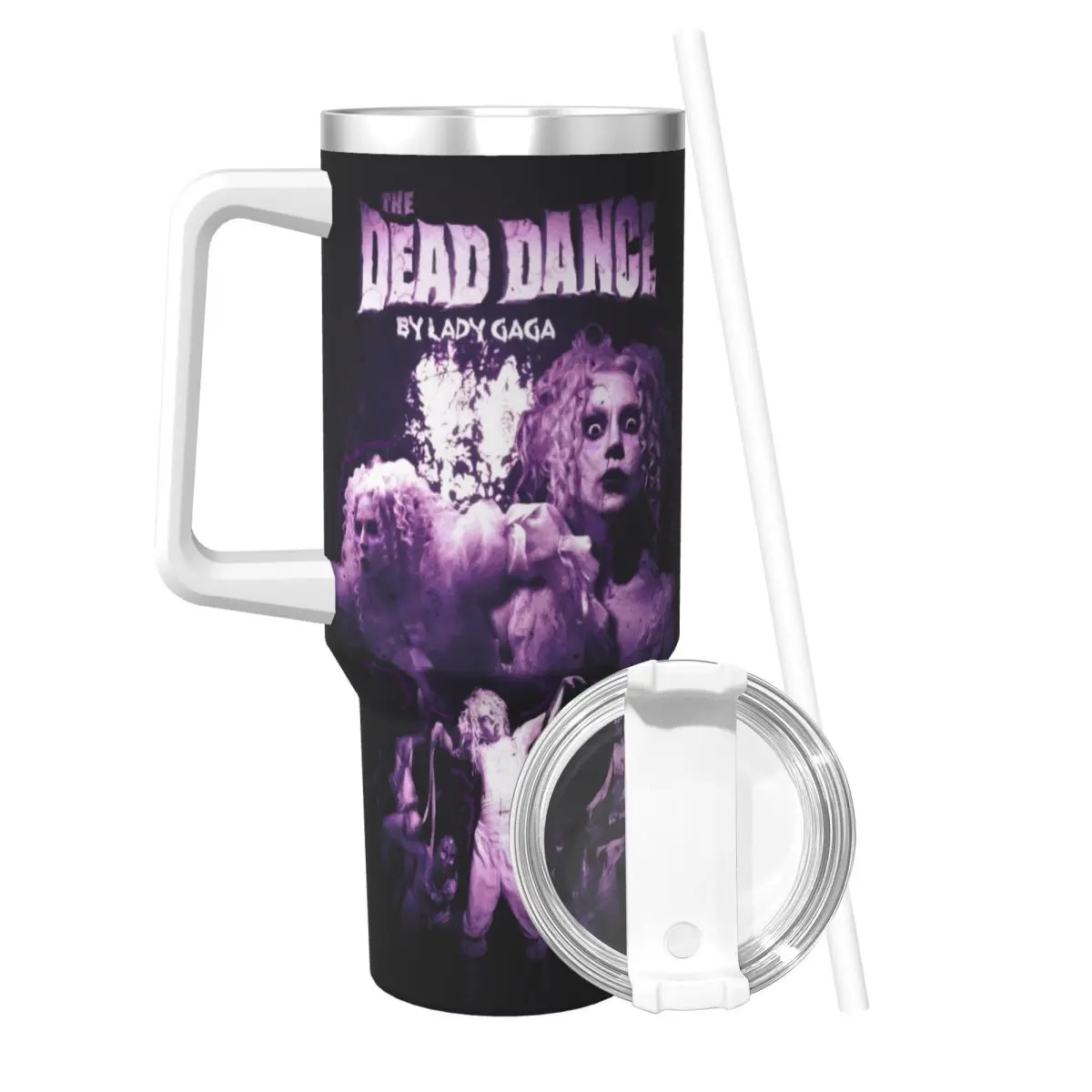 Lady Gaga Mayhem 2025 Album Car Mugs With Straws Travel Hot Drinks Water Bottle Heat Preservation Large Thermal Cups