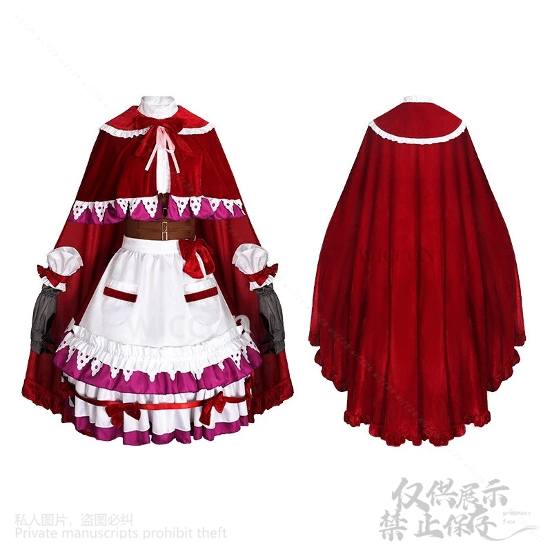 أزياء أنيمي بريبارا التأثيرية ماناكا لالا ذات الرداء الأحمر تنورة مخملية متدرجة حلوة كاواي لوليتا جيراي كي مخصصة