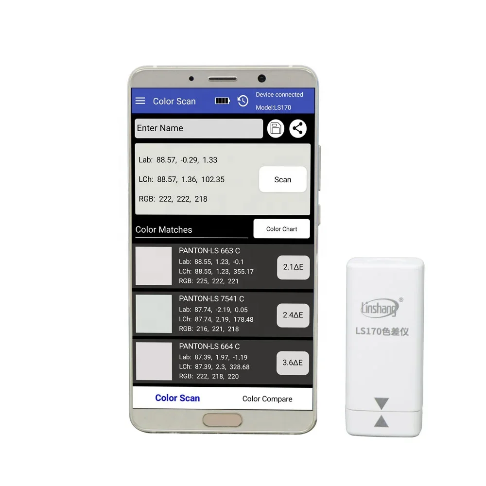 Color Meter LS171/LS170 Textile Ceramics Paper Difference Measurement Device Pocket imeter with Library APP