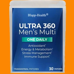 30 Patches Ultra 360 Multivitamin Transdermal Patches For Men With Vitamin A, C, D, E & Zinc For Energy & Immune Support