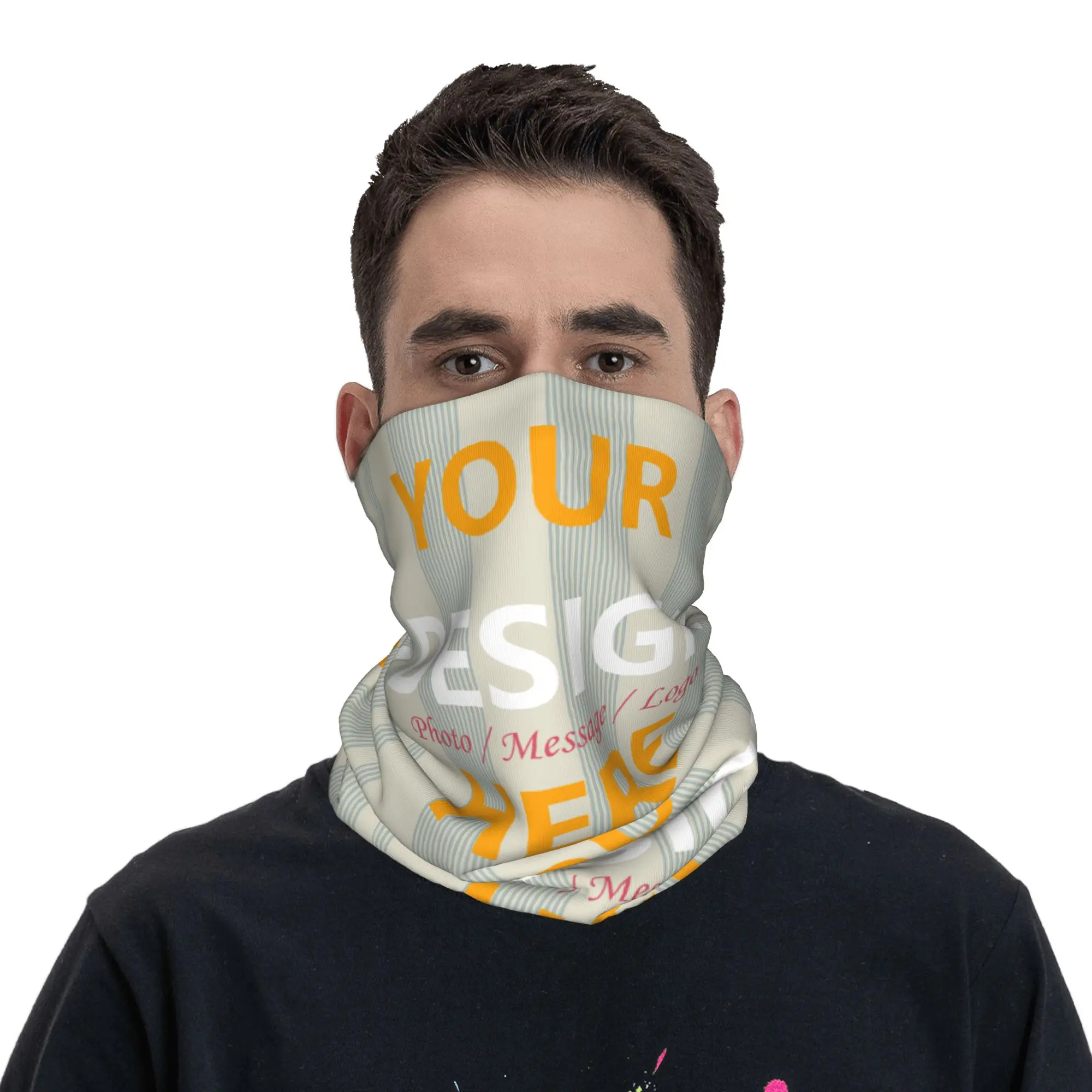 

Custom Your Image Logo Neck Gaiter Men Women UV Face Shield Winter Bandana Scarf for Cycling