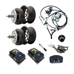 Dual 5000W 72V Electric Car Hub Motor Conversion Kit with Fardriver Controller ND72530