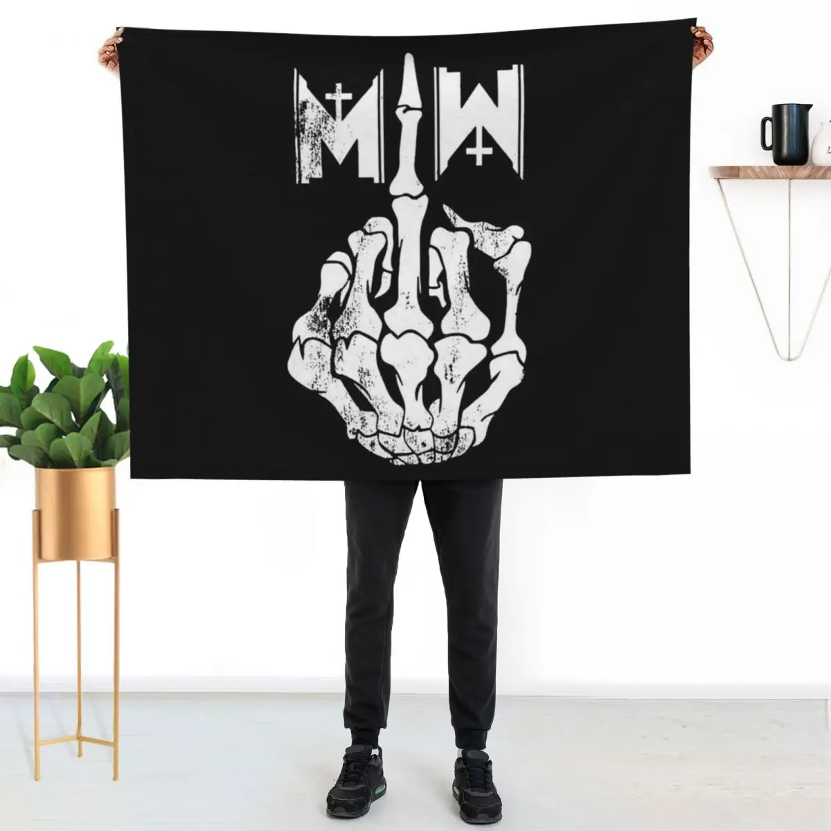 Motionless in White Finger Middle Motionless Throw Blanket Stuffeds heavy to sleep Hair Bed linens Comforter Blankets