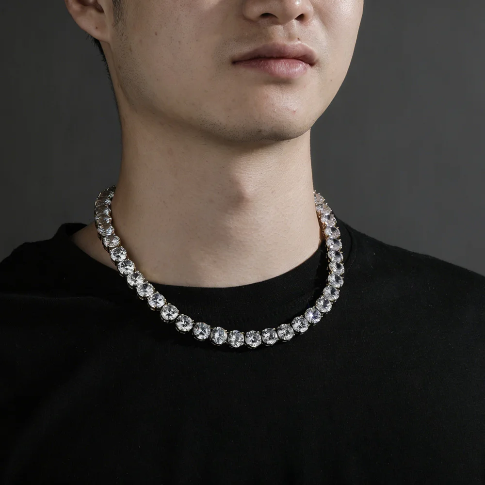 Icedminer 8mm Iced Out Tennis Link Chain Necklaces For Men Women Brass Zircon Hip Hop Jewelry Free Shipping