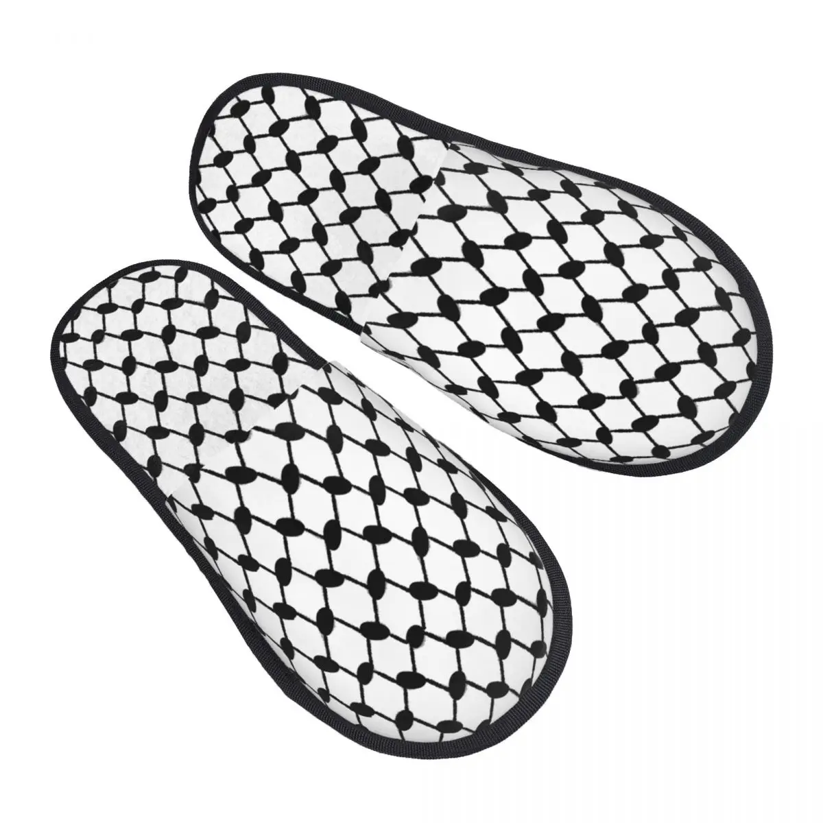 Custom Arabic Keffiyeh Traditional Comfort Scuff With Memory Foam Slippers Women Tatreez Embroidery Art Bedroom House Shoes