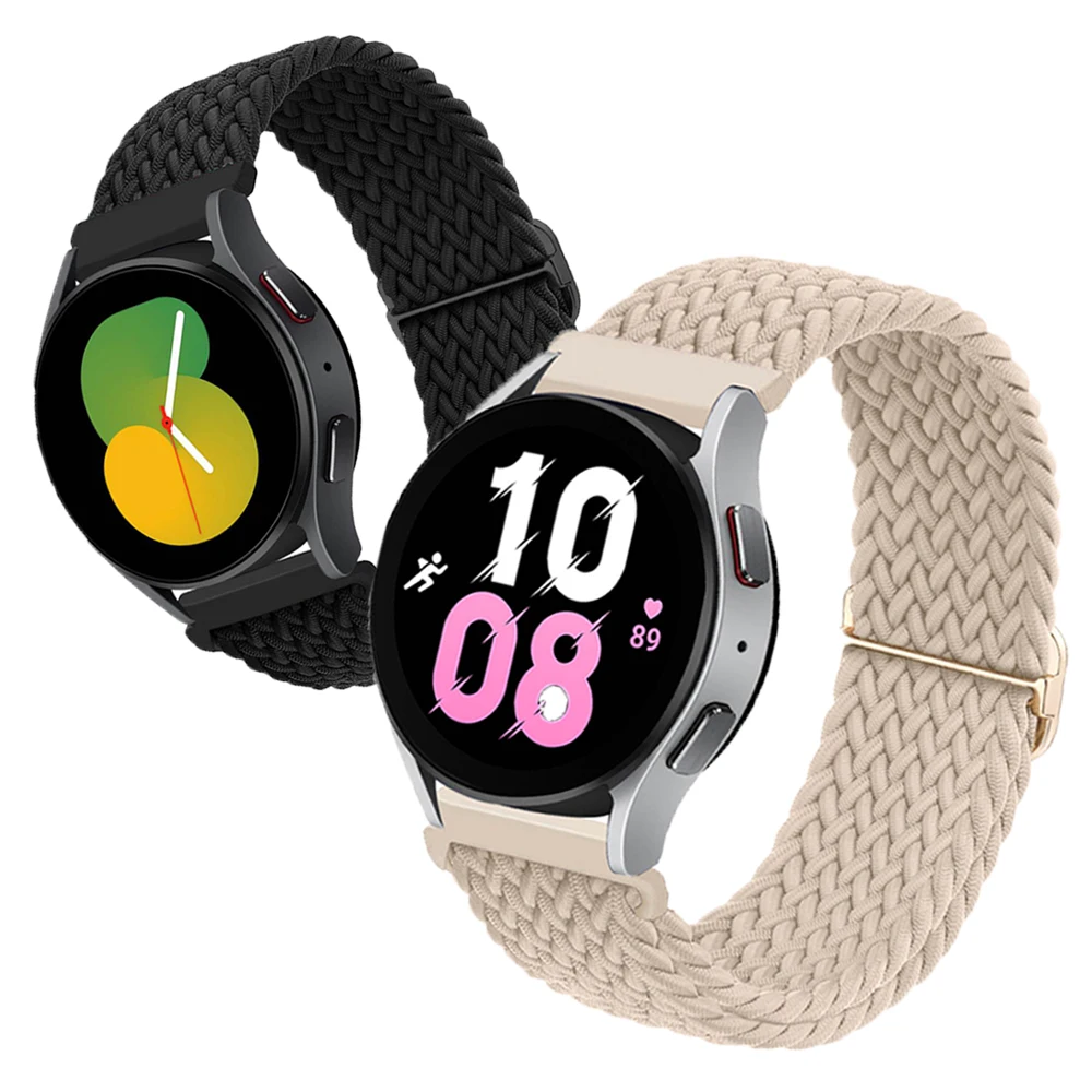 22mm band For Samsung Galaxy Watch 5/4 6 pro 44mm 40mm 45 46mm active 2s3 wristband Braided Solo loop bracelet Huawei GT2 strap