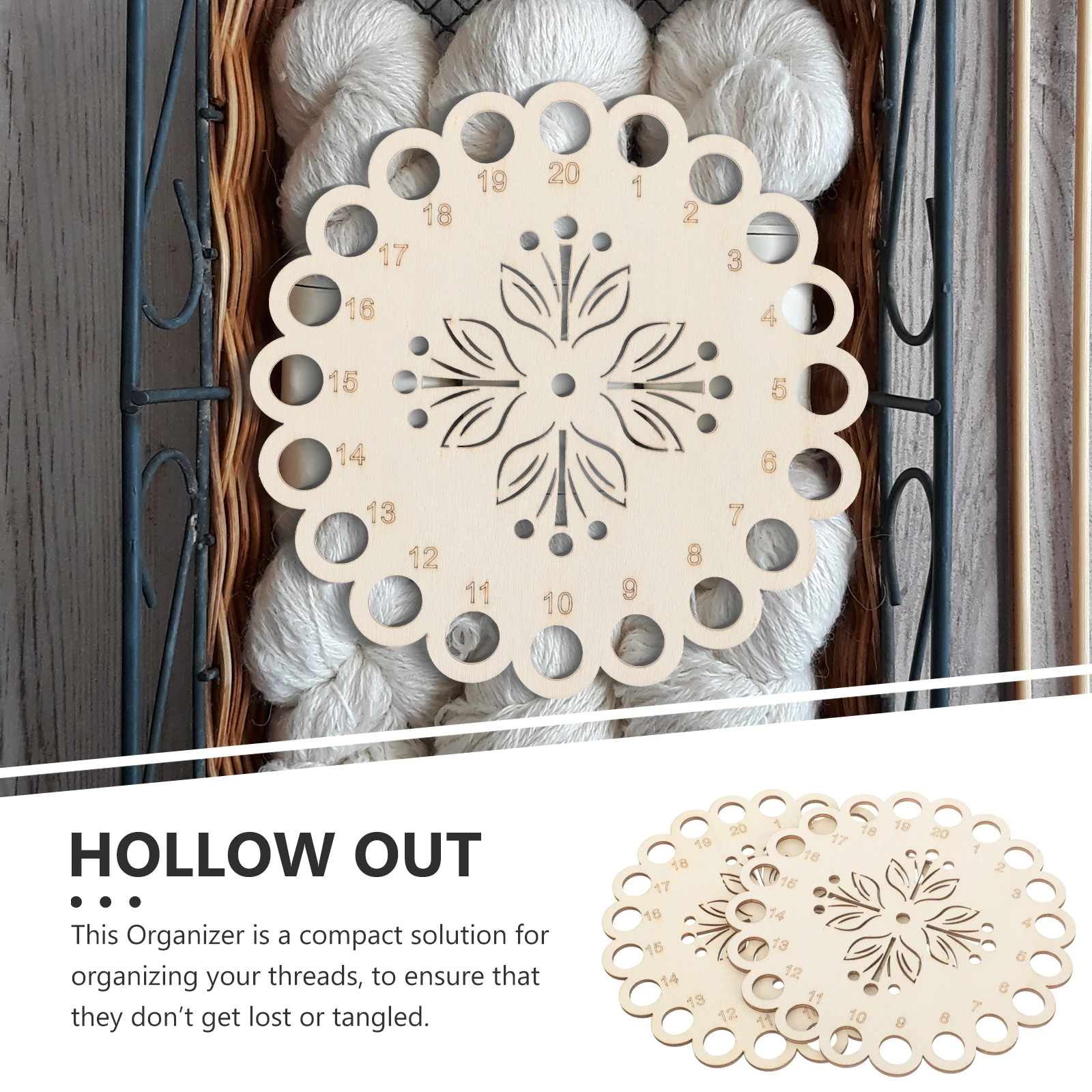 

2pcs Embroidery Floss ganizer Wooden Thread Storage Plate Sewing Supplies Tool Cross Stitch Holder Storage Box