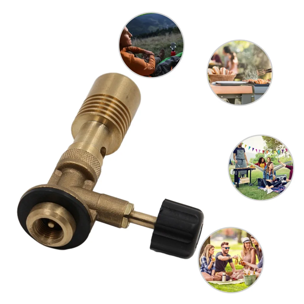 Protable Gas Burner Flame Gun Welding Torch High Temperature Brass Copper Gas Torch Gas Burner Head for Camping Picnic BBQ