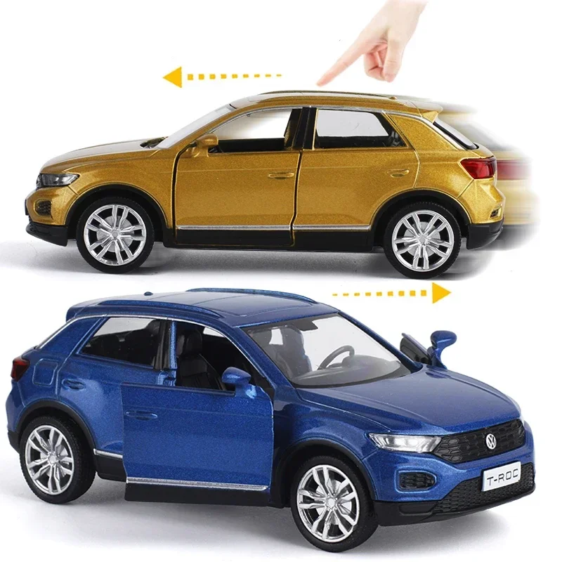 1:36 volkswagen T-ROC hohe simulation druckguss metall legierung modell auto sound licht zurückziehen sammlung kinder spielzeug geschenke f344