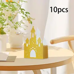 10 Pieces Candy Decoration Box Chocolate Box Portable Unique Gold Castle Candy Box for Party Christmas Holiday Event Anniversary