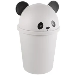 Panda Trash Can Cartoon Best Outdoor Dog Poop Container Decorate Desk Office Plastic Bathroom With Lid