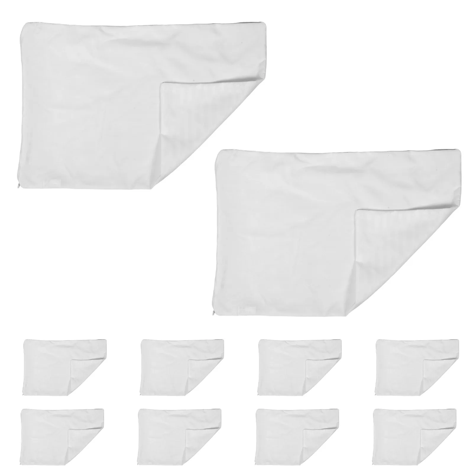 10Pcs White Satin Pillow Protectors Zipper Soft Breathable Pillowcase for Salon Use Sensitive Skin Friendly Spa Pillow Covers