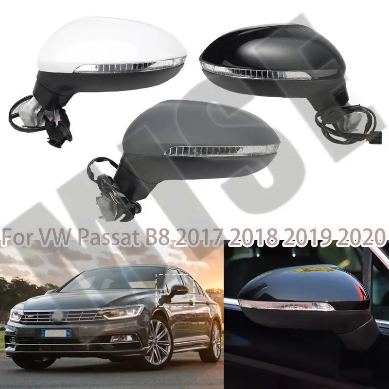 Do VW Passat B8 2017 2018 2019 2020 Samochód Lewa Prawa Strona Zasilanie Podgrzewany Składany Kierunkowskaz 6 8 9 13 Przewody Zespół Lusterka Bocznego