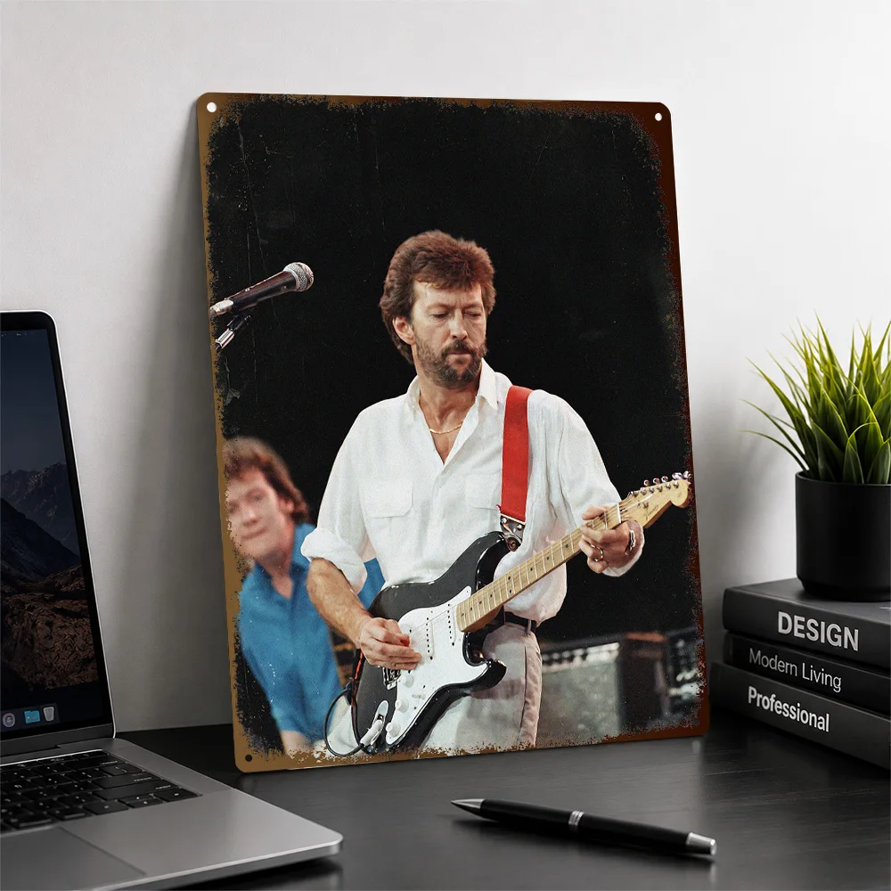 Eric Clapton Performing Aluminum Poster Personalized Metal Sign Alternative Stage Design Wall Art Enhances Entertainment Space