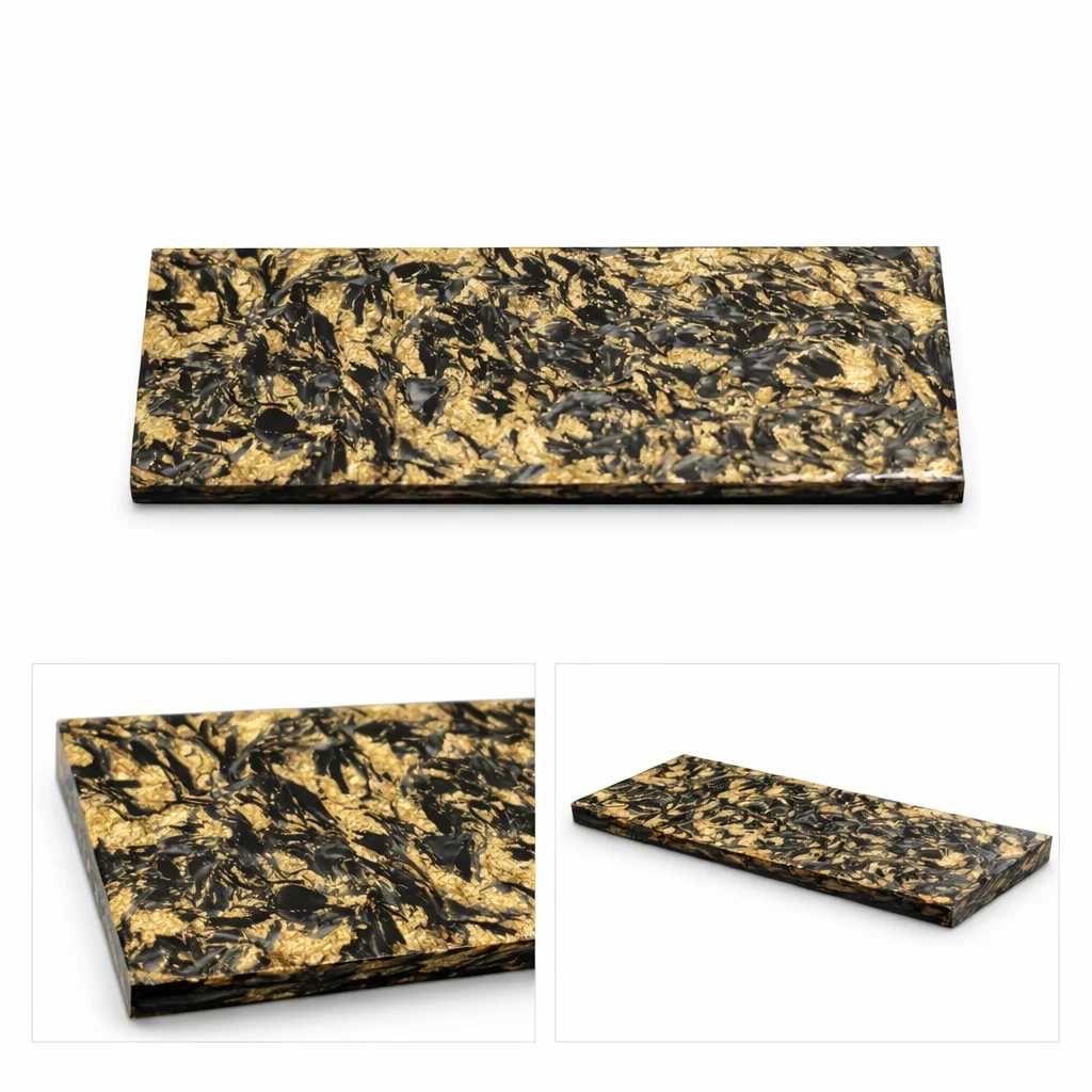 Forged Carbon Fiber Sheet – Nebula Series Multi-Color Pattern Knife Scales / DIY Composite Material,120*40*4mm/piece