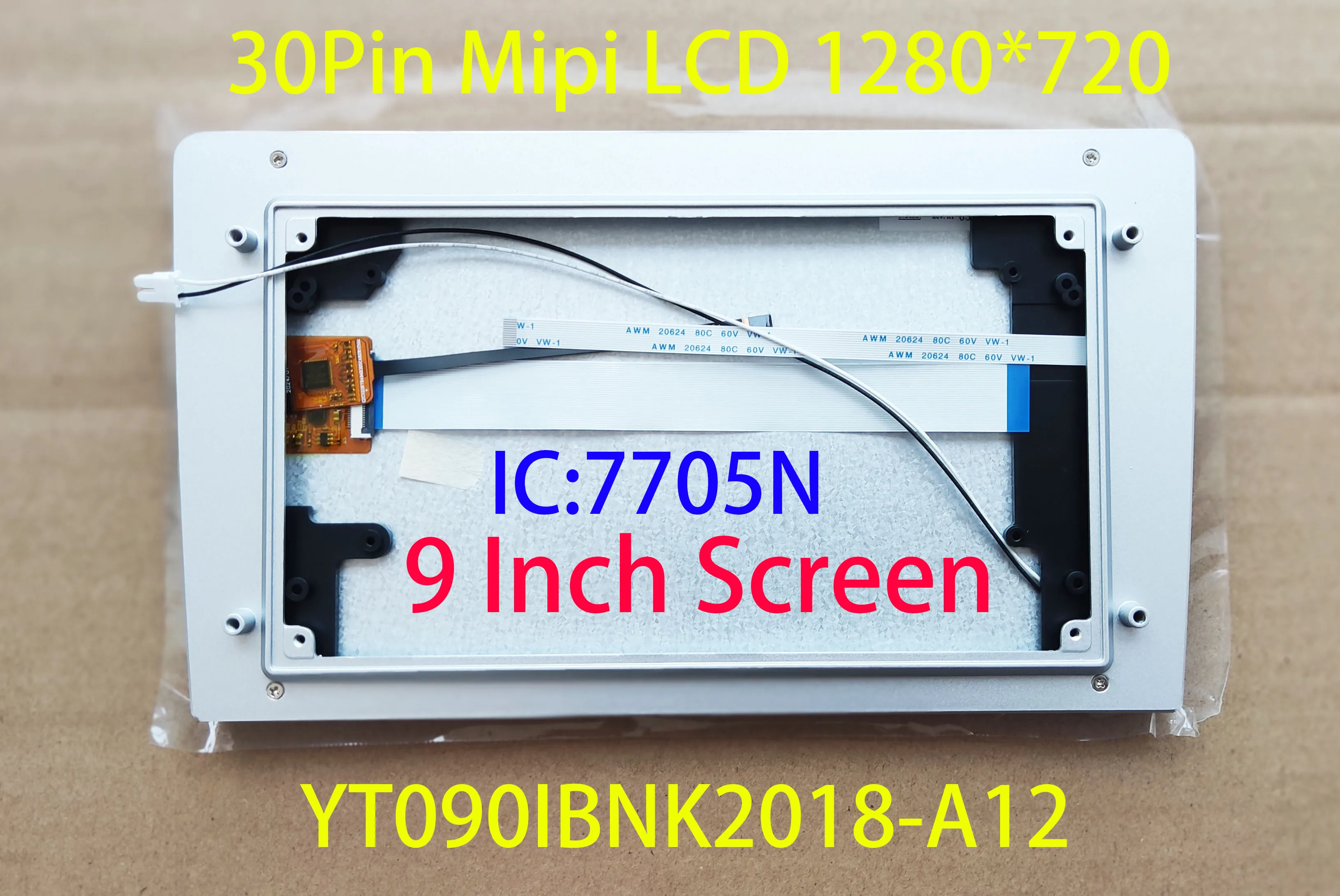 

9 Inch IPS Display LCD Monitor 30Pin 1280*720 For Radio TOPWAY TS10 TS18 FYT7862 With 2.5D 6pin Touch 12pin Backlight Board