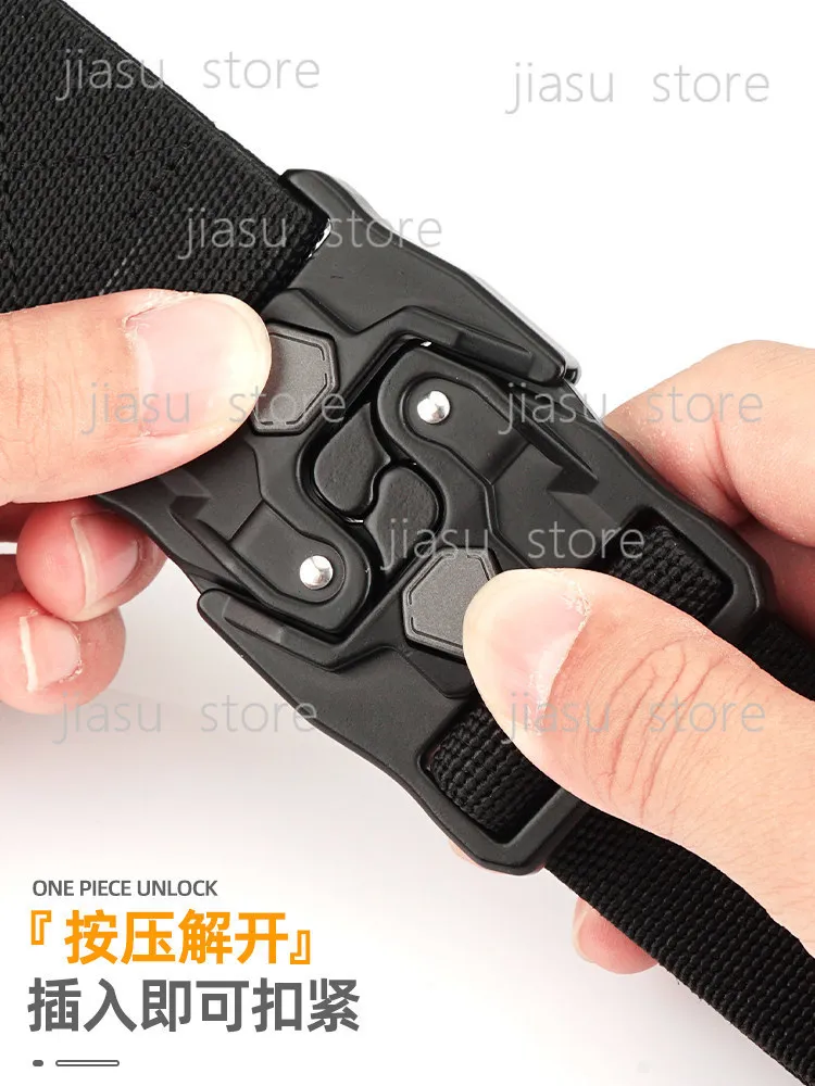 Outdoor Tactical Canvas Belt with Aluminum Quick Release Buckle