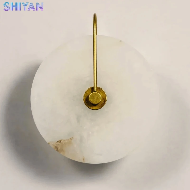 Natural Spanish Marble LED Wall Lamp Elegant Home Decor for Living Room Hallway Bedroom Bedside Interior Lighting