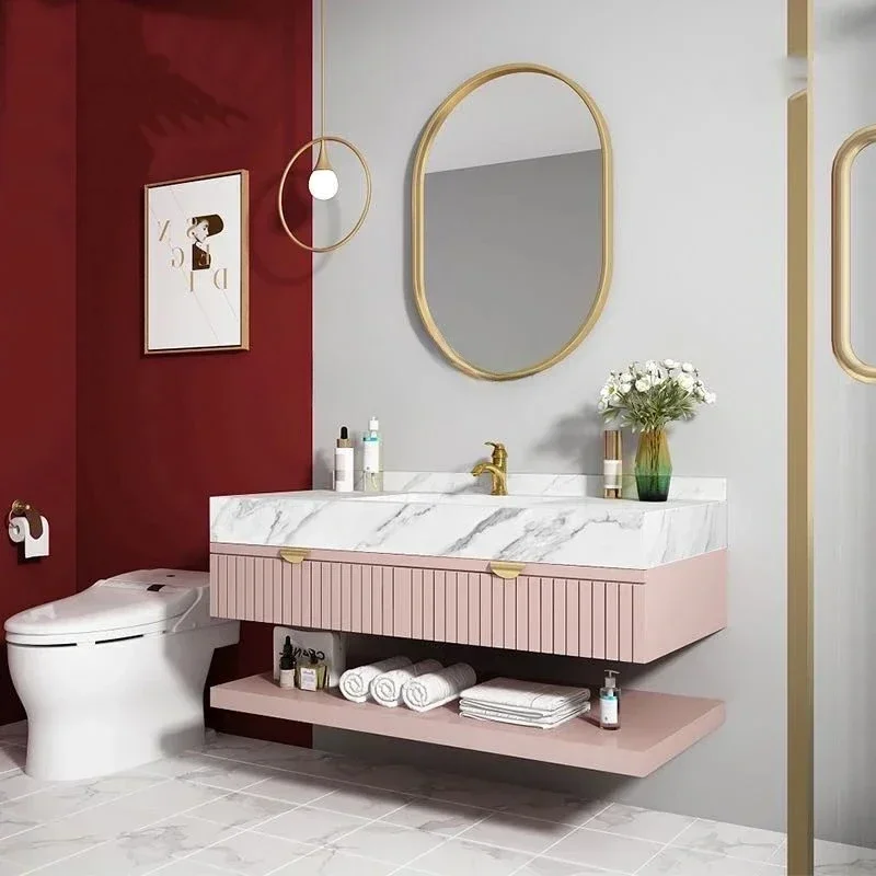 

y Каменная плита Шкаф для ванной комнаты Комбинированная ванная комната Водонепроницаемый умывальник Скандинавский шкаф для ванной комнаты