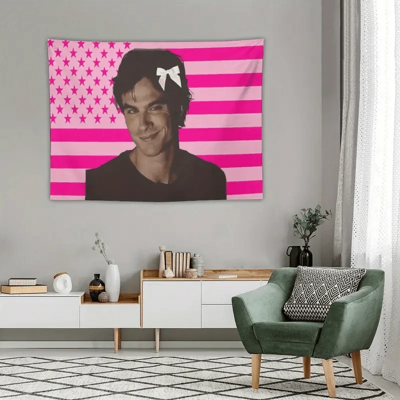 1Pc US Damon Salvatore Flag Wall Hanging Home Dorm Bedroom Decor
