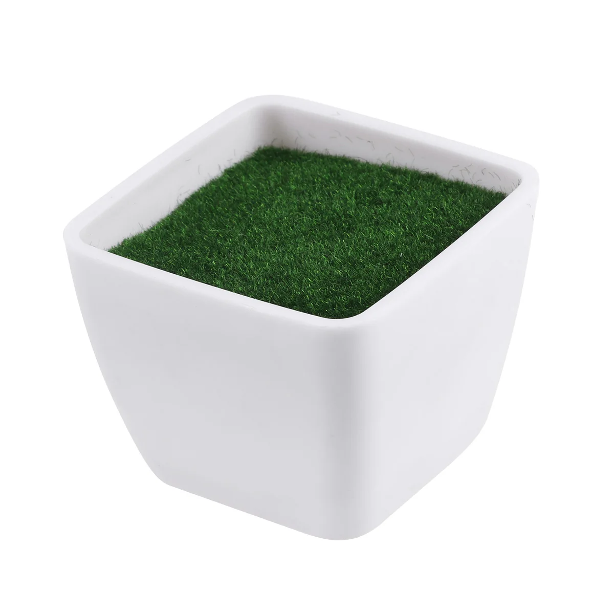 

Artificial Plastic Flower Pot Moss and Vase Fake Flower Set Office Car Decoration Portable Small Square Simulative Flower Pot (W