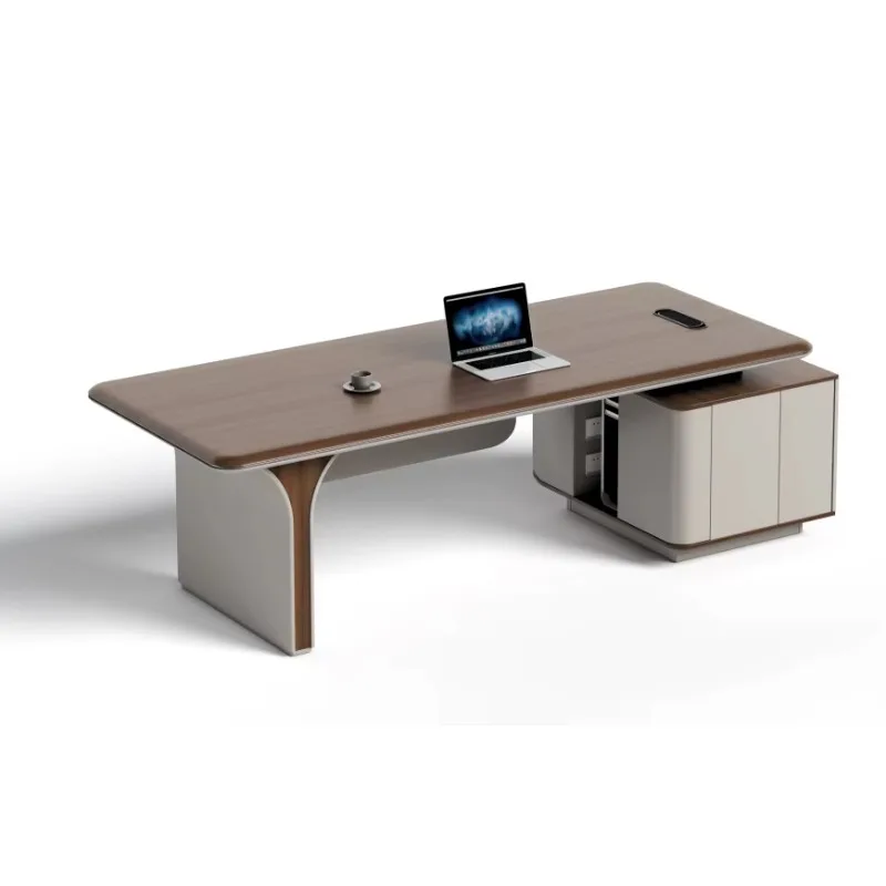 Luxurious office furniture and desk storage space feature durable, eco-friendly, modular desks