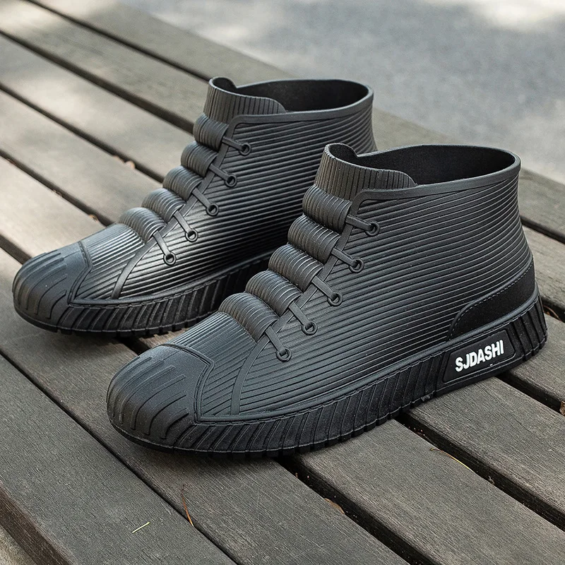 Fashion Four Seasons Versatile New Rain Wear Short Tube Waterproof Shoes for Work Anti slip and Waterproof Men's Rain Boots view 2