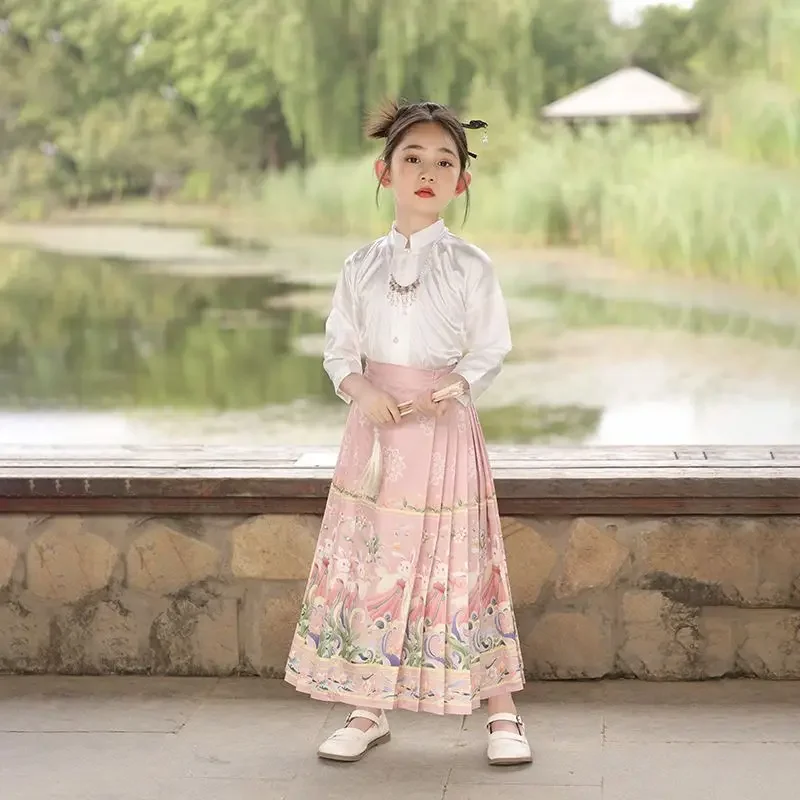 

FC62023 Girl Horse Dress Autumn Children Hanfu Ancient Super Fairy Dress Tang Dress Little Girl@FC8！