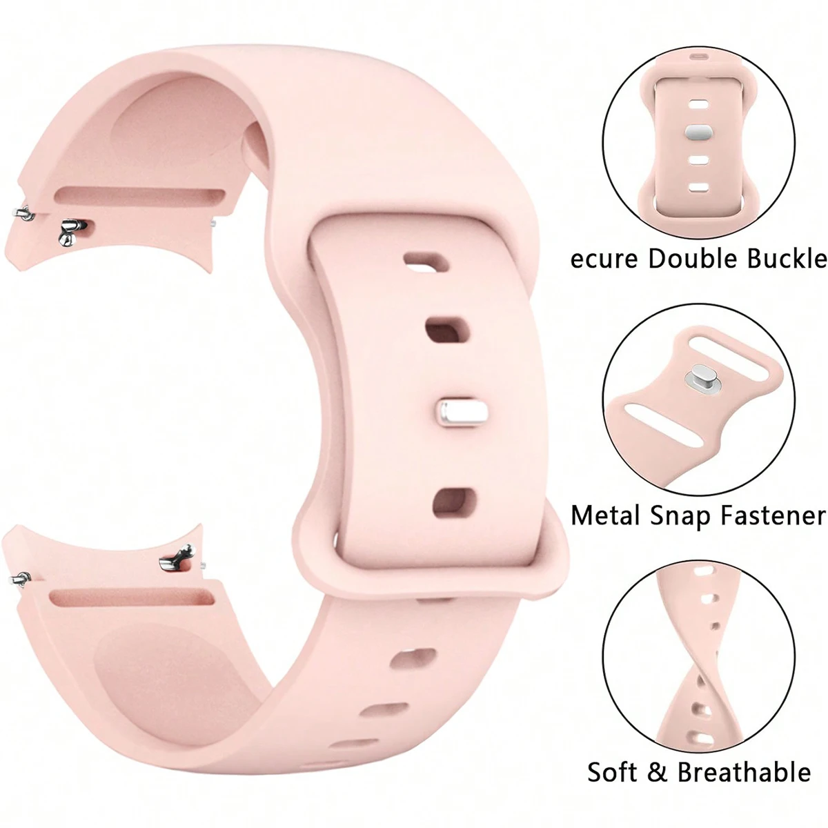 Soft Silicone Watch Band with Double Row Diamond Hollow Case for Samsung Galaxy Watch4 5 6 7 40/44mm Athleisure Style