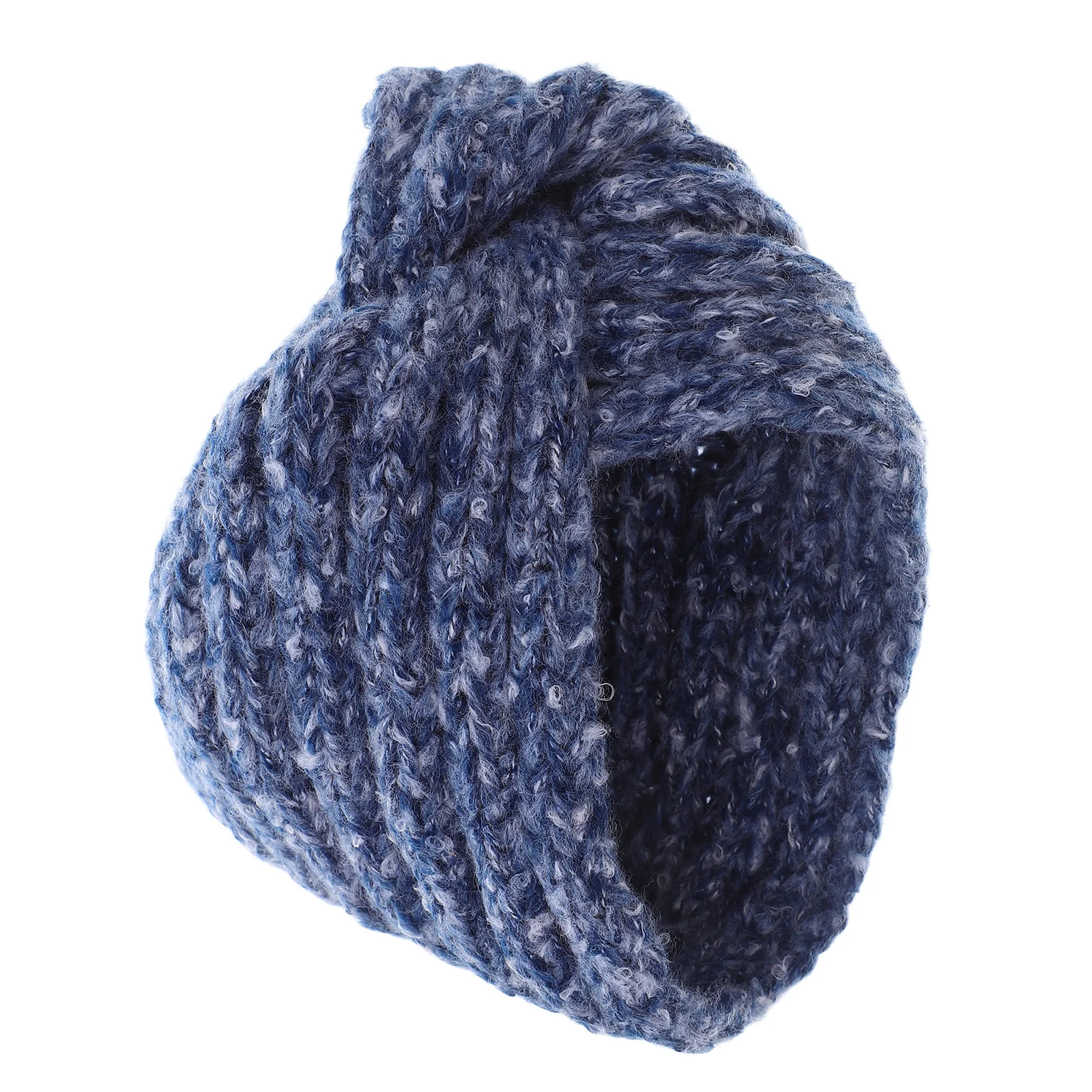 

Women's Warm Knit Headwrap Headband Made of Woolen Yarn Foldable Fashionable Winter Accessory Gift for Her Navy