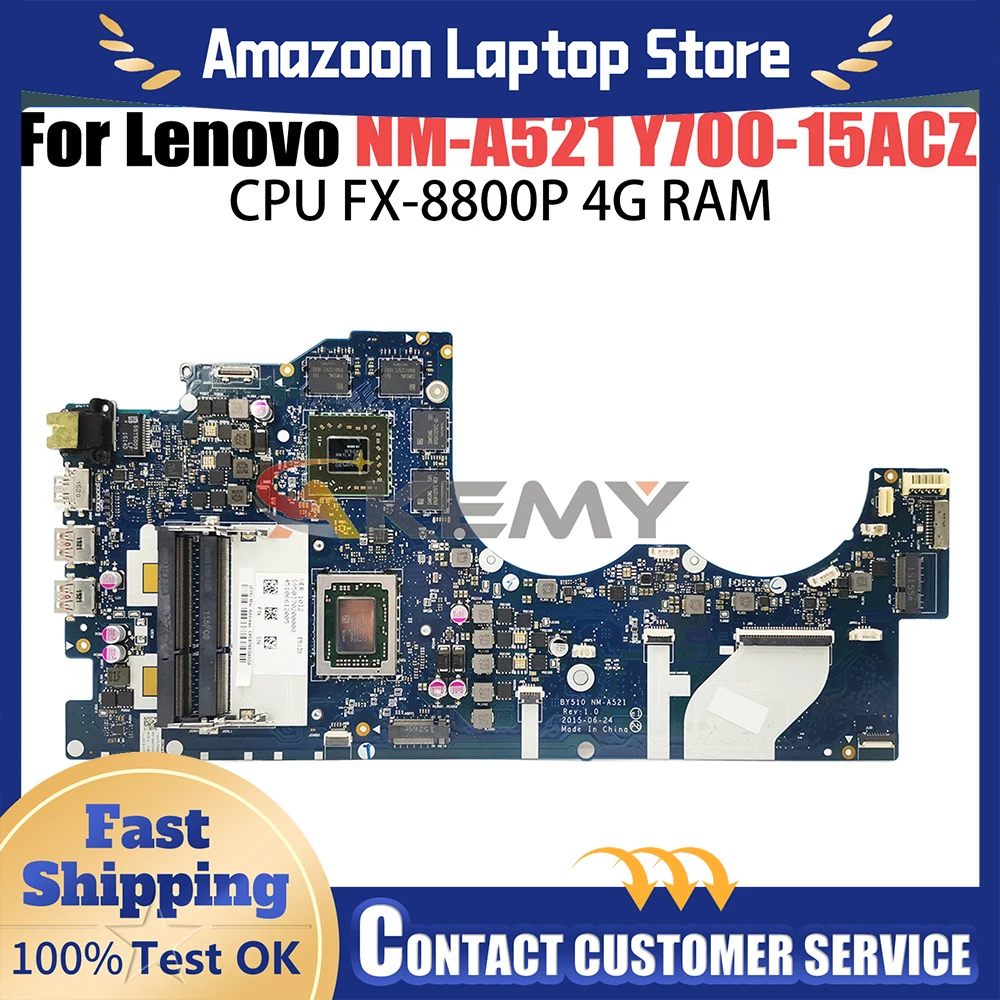 

For LENOVO Y700-15ACZ Laptop Motherboard NM-A521 AM870P A10-8700P 216-0865000 GPU 4G 5B20K94028ZZ Mainboard Ideapad 100% tested
