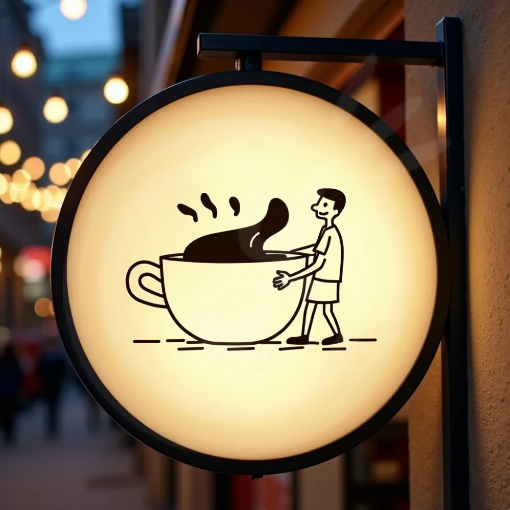 

Custom Round LED Light Box for Hotels Waterproof Acrylic Double Sided Durable Illuminated Signage