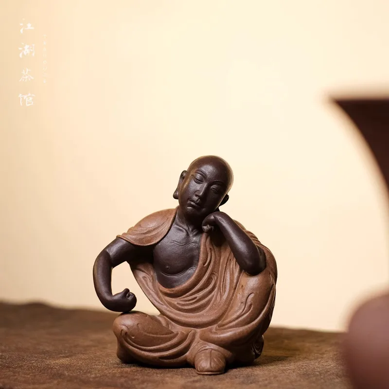 Solitary Arhat Forest Art Sculpture Yi Purple Clay High End Tea Pet Surrounding Jianghu Teahouses