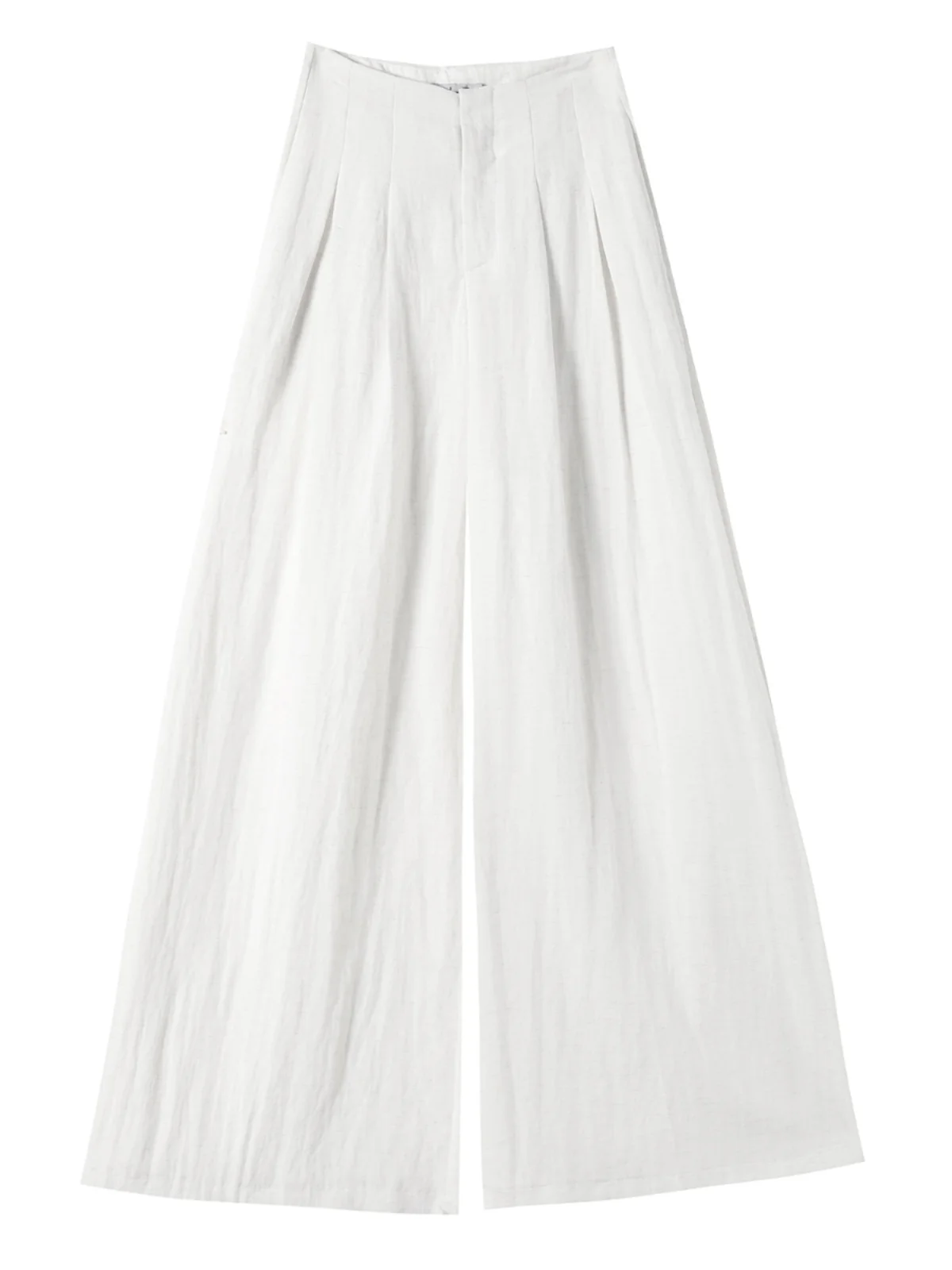 กางเกงขายาวผ้าลินินทรงหลวมสำหรับผู้หญิง ฤดูร้อน เนื้อผ้าบางเบา เอวสูง ทรงตรง สไตล์ลำลอง ผ้าฝ้ายผสมลินิน ทรงซาคาโมโตะ