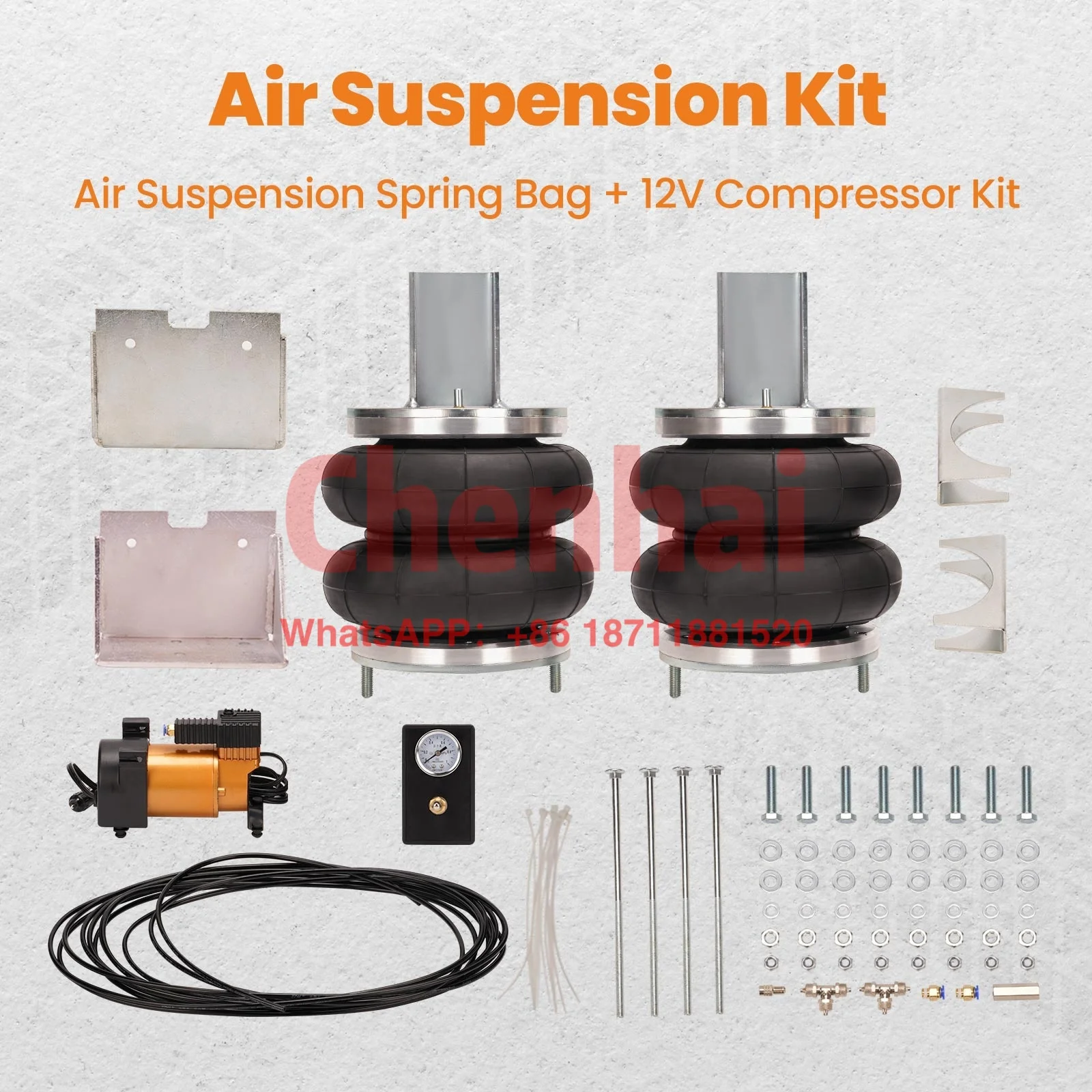 Suspension Spring Bag + 12V Compressor Kit for Iveco Daily 35S 35L 2006-2014