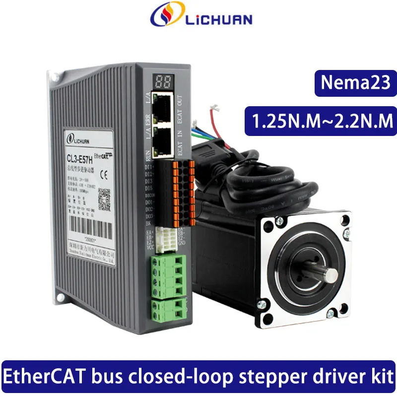 Lichuan-jogo do Motorista do Motor do Circuito Fechado do Ônibus do Cat dos Ethernet para a Impressora 3d Motor Deslizante do Nema 23 Cl357h 2-fase 1.25n.m2.2n.m