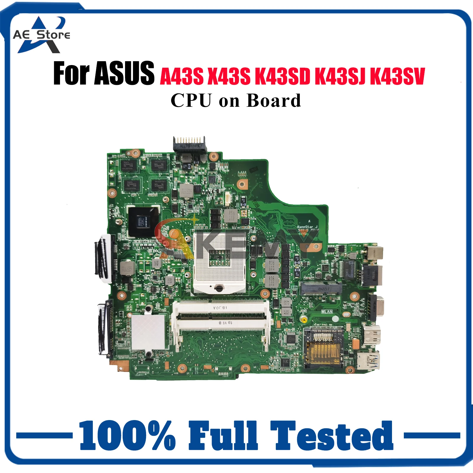 

K43SD Материнская плата для ноутбука ASUS K43SJ A43S X43S K43SM K43SD K43S K43SV Материнская плата для ноутбука с процессором tests ОК быстрая доставка stk