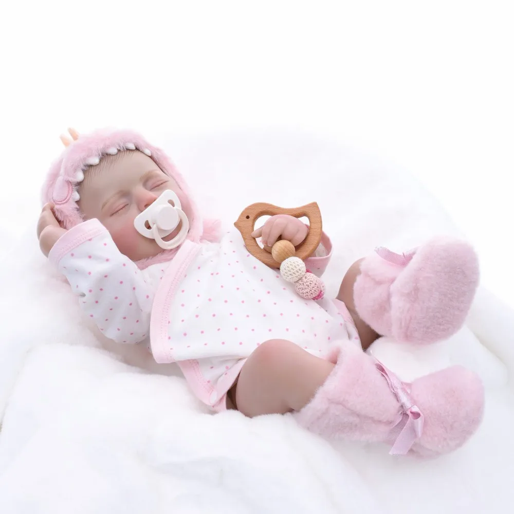 Cloveray 48cm Realistyczna Lalka Reborn z Winylu Całego Ciała, 20-calowa Pluszowa Lalka Jednorożec z Winylu, Ręcznie Robiona Oryginalna Zabawka, Prezent Świąteczny dla Dziecka