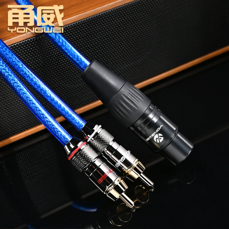 YONGWEI High end Hifi RCA to XLR Cable 6N Stereo RCA Cable For Speaker Amplifier Mixer 3Pin XLR Female to RCA Male Cable