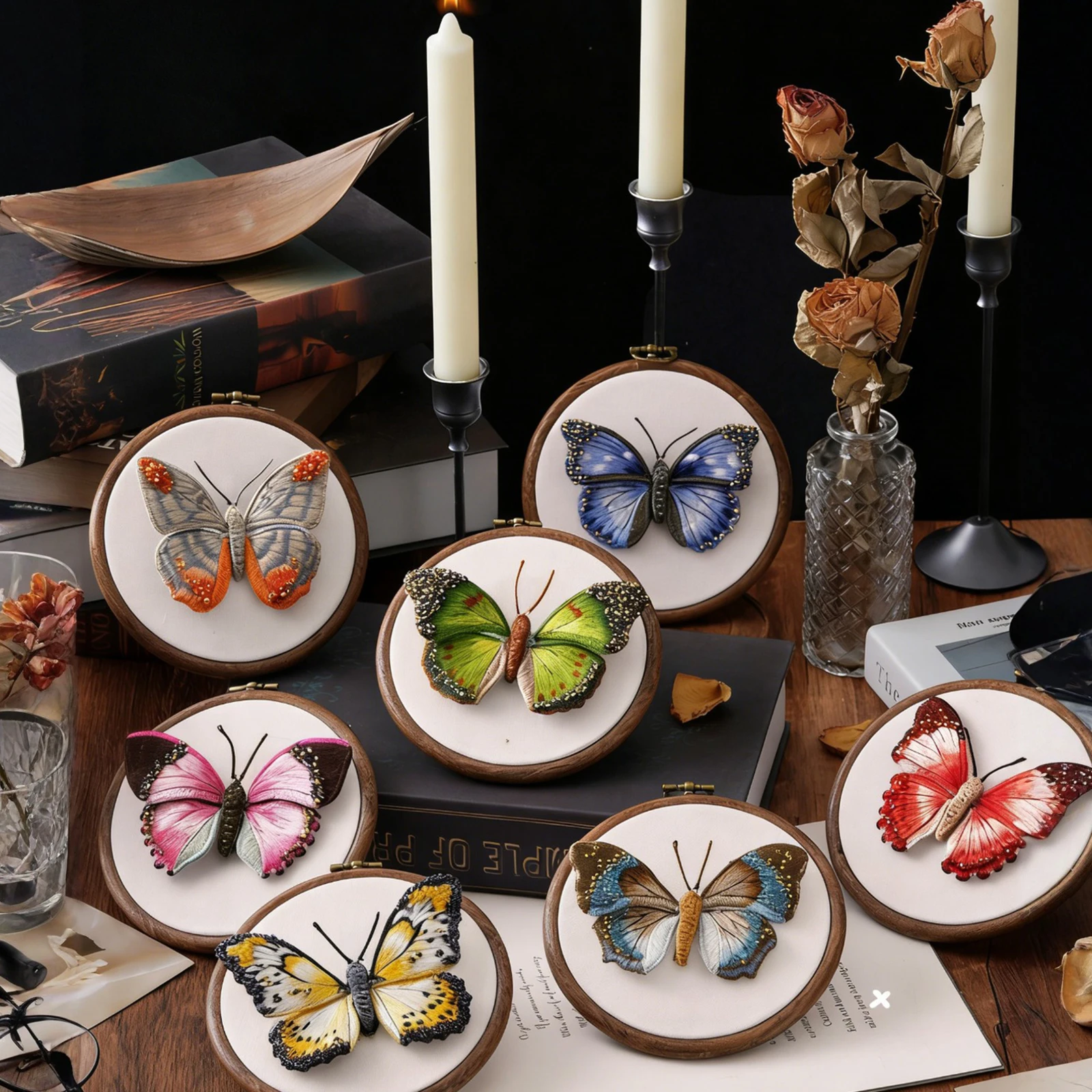 

Брошь-бабочка для вышивки своими руками, декор для одежды, вышивка, шитье, рукоделие, брошь для костюма, пальто, куртки, свитера, аксессуары