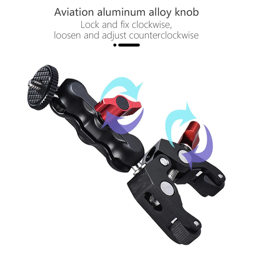 ذراع سحري عالمي من Probty مزود برأس كروي صغير ذراع سحري لملحقات كاميرا سوني/كانون/نيكون