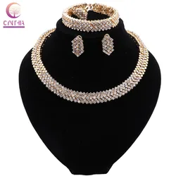 CYNTHIA Earrings And Necklace Bracelet Ring Jewelry Set For Women Gold Plated Dubai Jewelry Bride Wedding Party