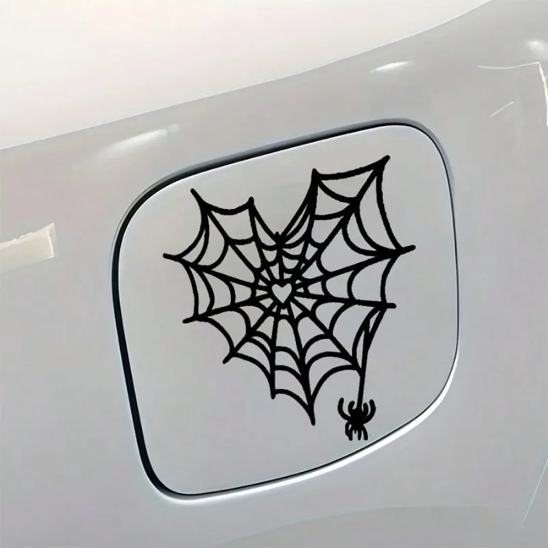 a Spiderweb Design, Suitable for Cars, Laptops, And Cups. This Goth Girl Spiderweb Decal Is a Permanent Option for Car Windows