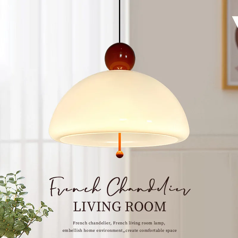 

Middle Ancient Dining-Room Lamp French Creative Personality Art Retro Ceiling Light Internet Celebrity Bar Study Cream White