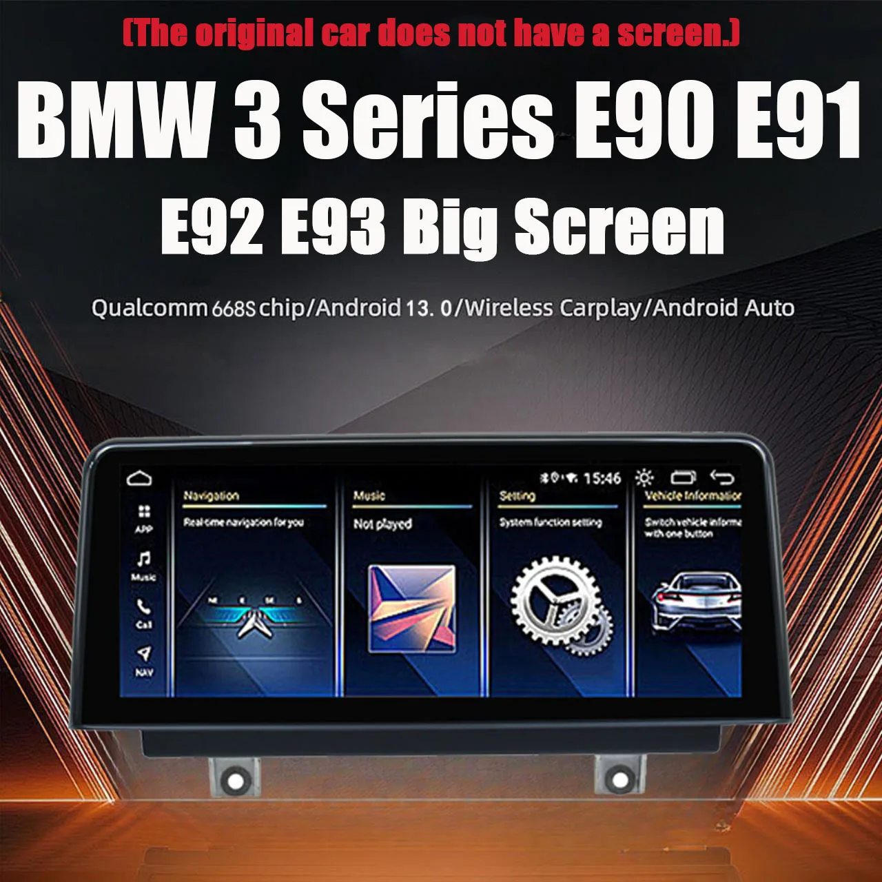 

12,3-дюймовый 10,25-дюймовый беспроводной CarPlay Android 13 для BMW 3 серии 2007-2011 E90 E91 E92 E93 Автомобильный мультимедийный плеер Стерео GPS-головка