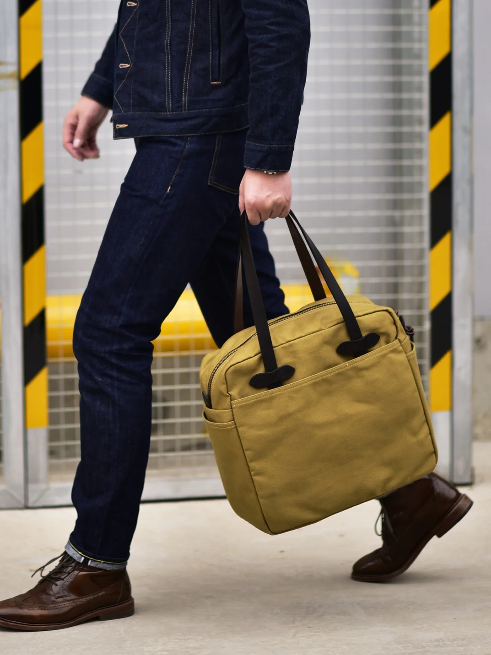 Tailor Brando 70261American Retro Oil Waxed Canvas Handbag Large Capacity Casual Fashion Simple Tote Bag Short Trip Shoulder Bag
