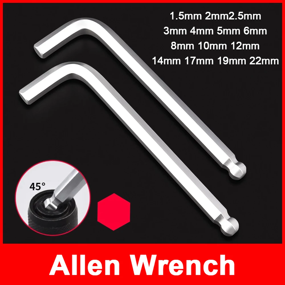 

Professional Allen Wrench 1.5mm 2mm 2.5mm 3mm 4mm 5mm 6mm 8mm 10mm 12mm 14mm 17mm 19mm 22mm is available