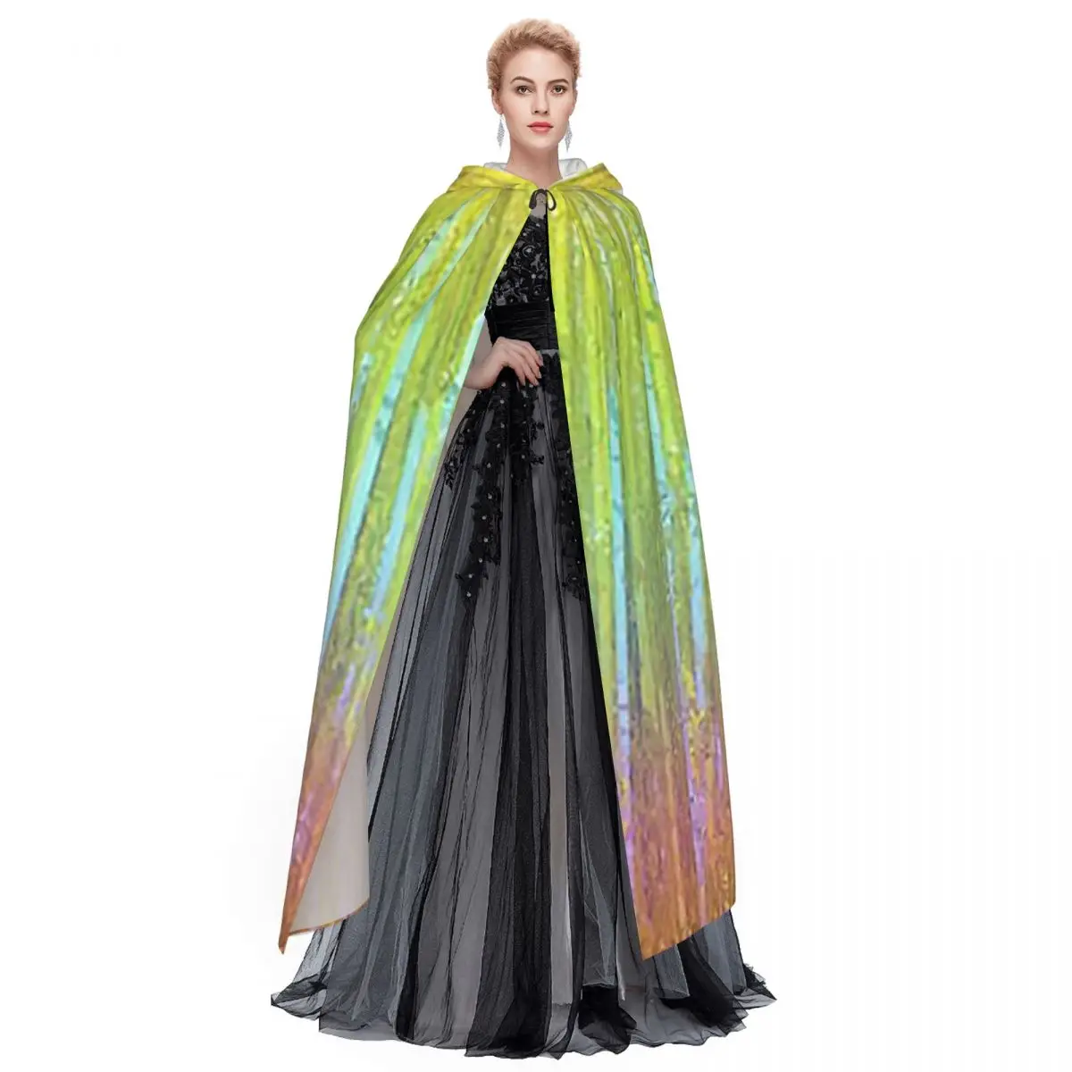 祝うロングフード付きマント魔女中世コスチュームコスプレケープハロウィンコート大人ユニセックス